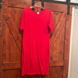Lularoe midi tshirt dress red XL